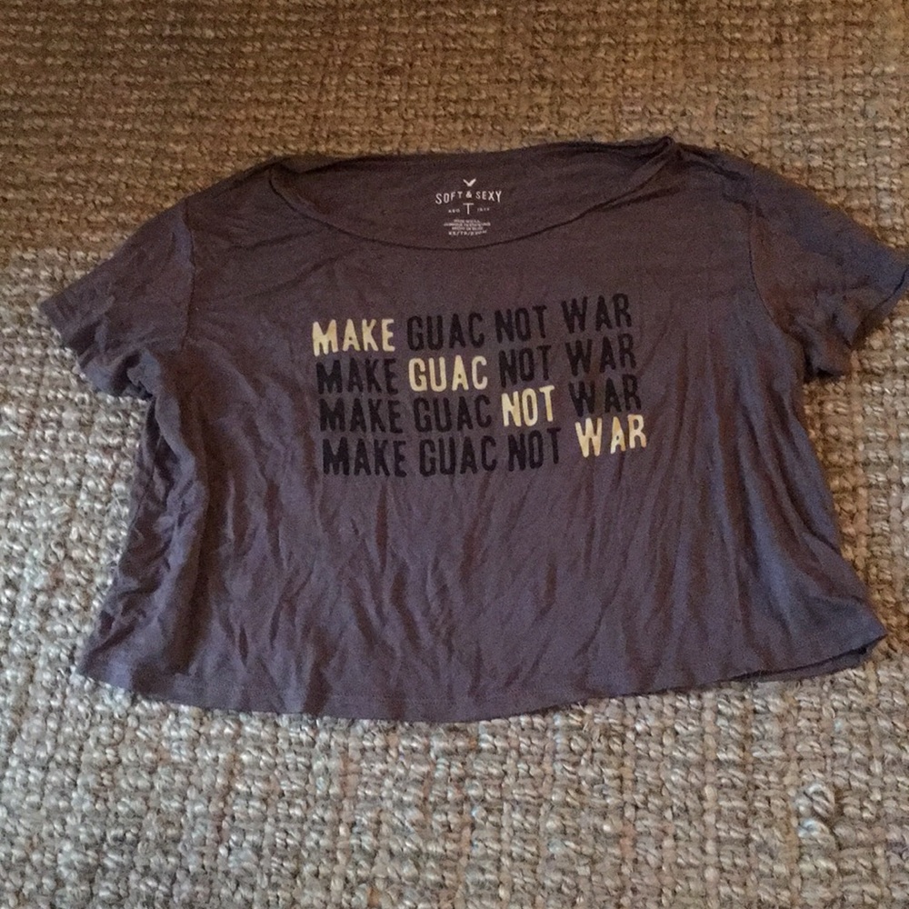 Cropped tee make guac not war crop t-shirt AEO